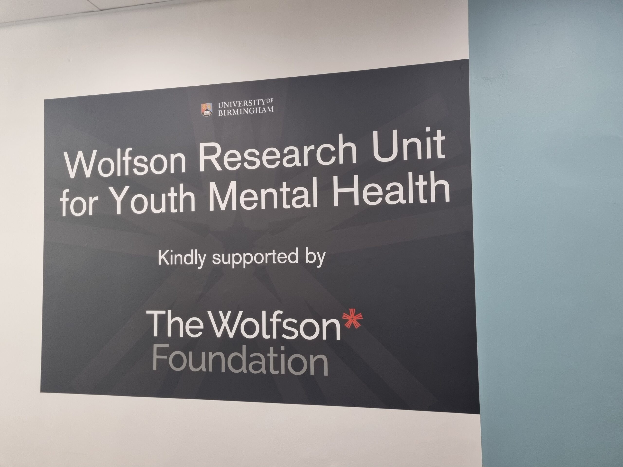 Signage in the Wolfson Research Unit for Youth Mental Health.